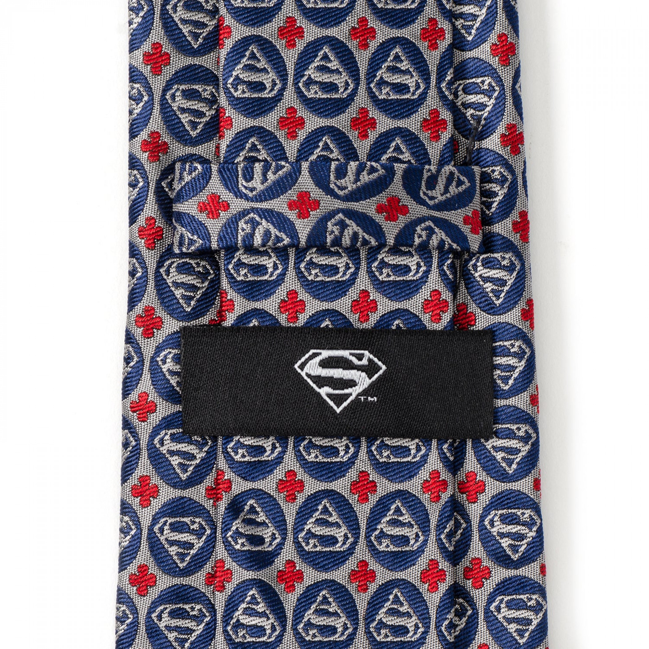 Superman Shield Motif Men's Silk Tie